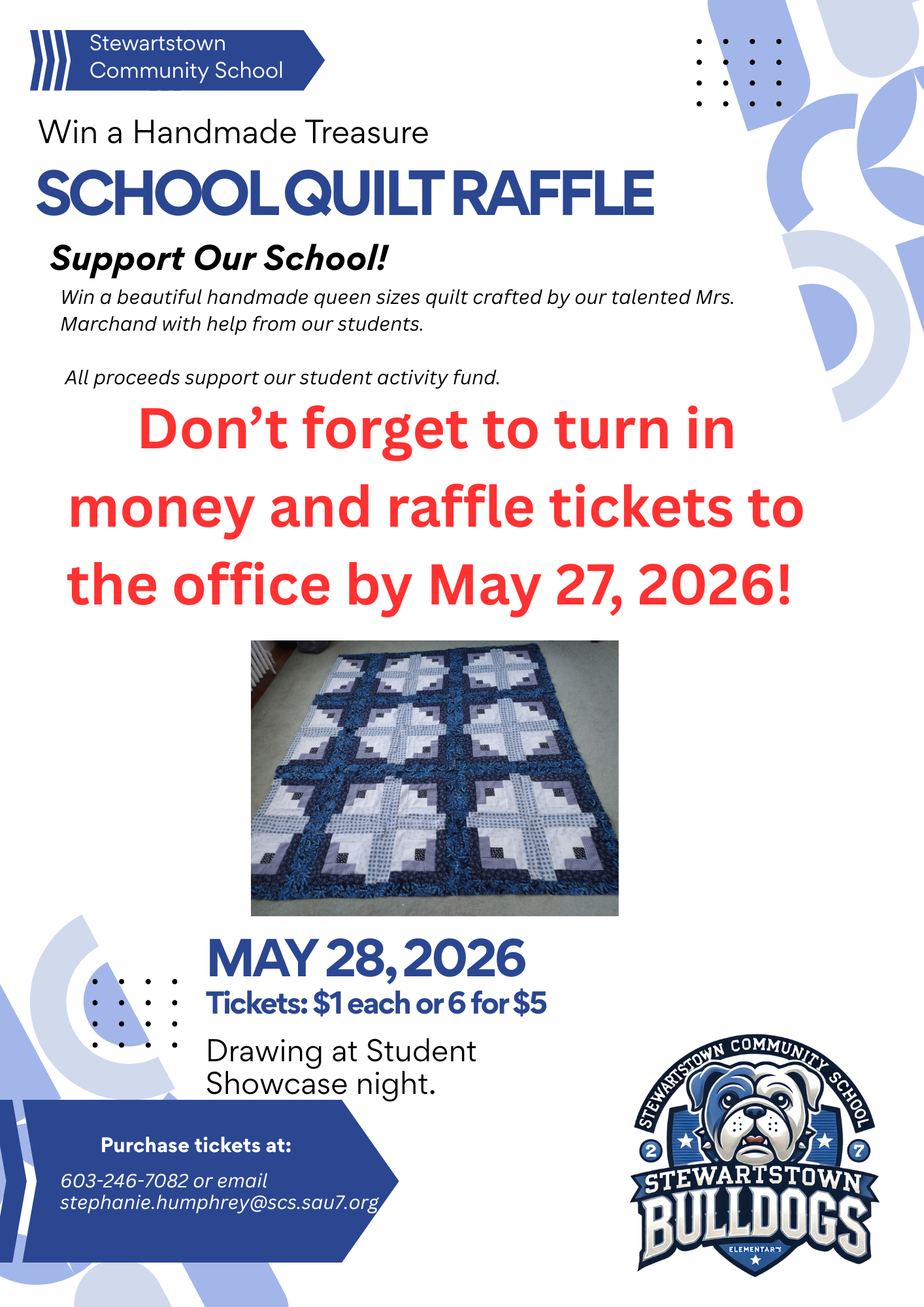 Quilt Raffle reminder